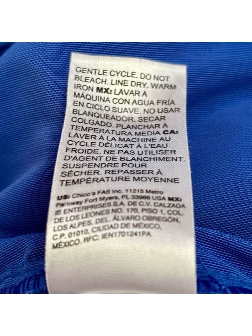Chico's Royal Blue Cropped Pants Size 16 Lace Trim EUC - Picture 8 of 10